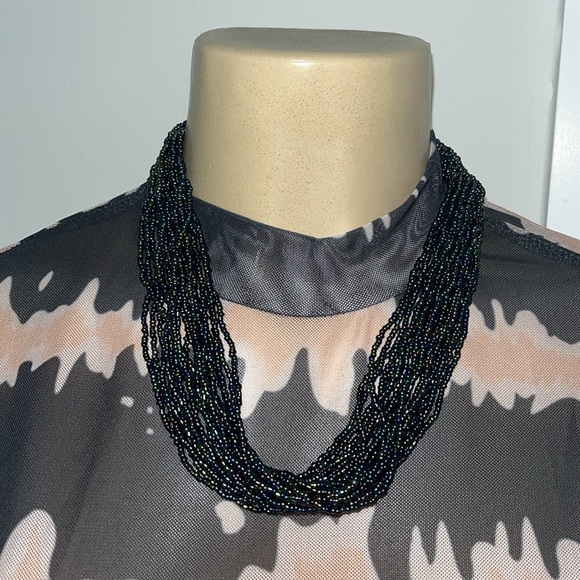 Beautiful Metallic Rainbow Handmade Beaded Necklace - Picture 4 of 6